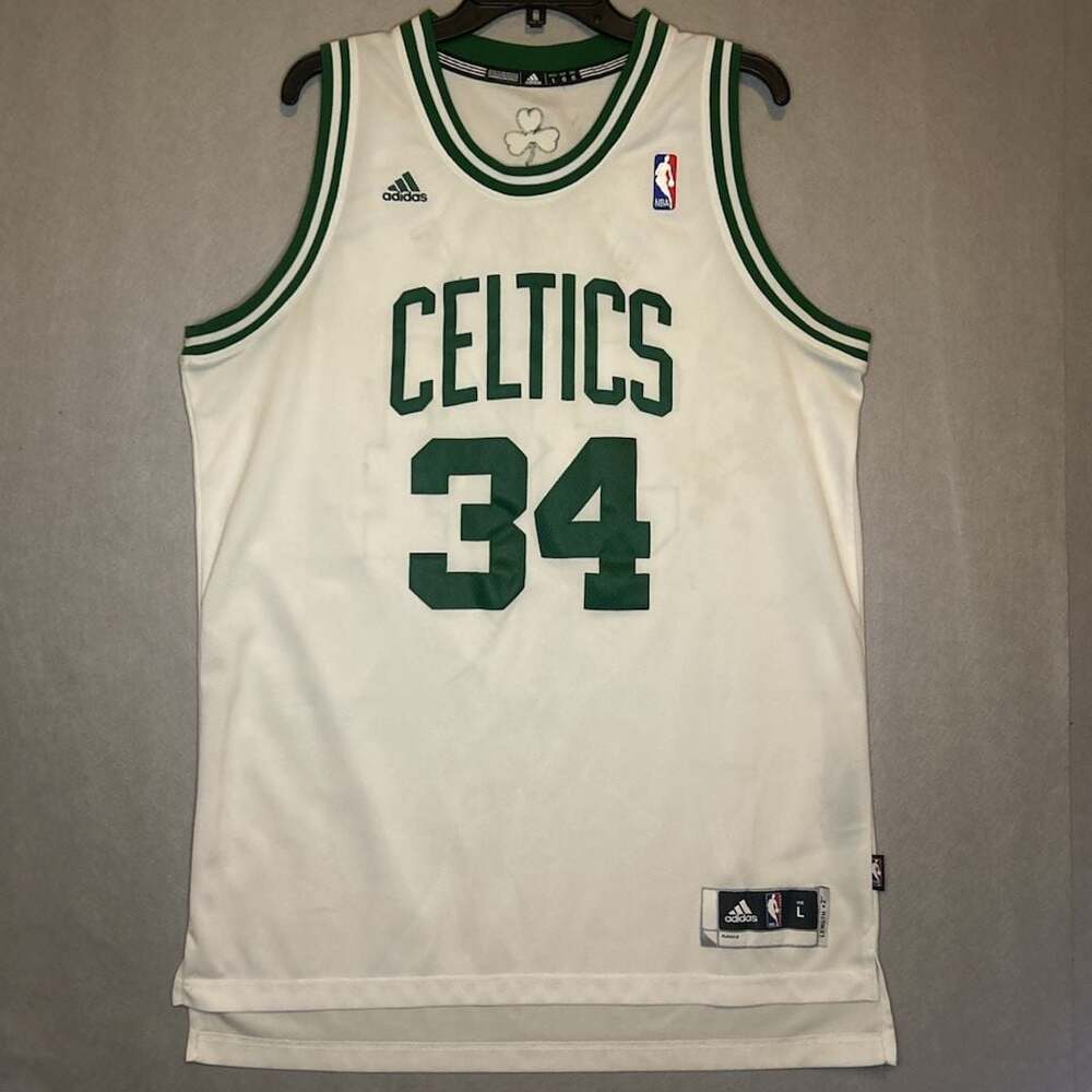 Adidas Boston Celtics Paul Pierce #34 White Swingman Jersey Size L